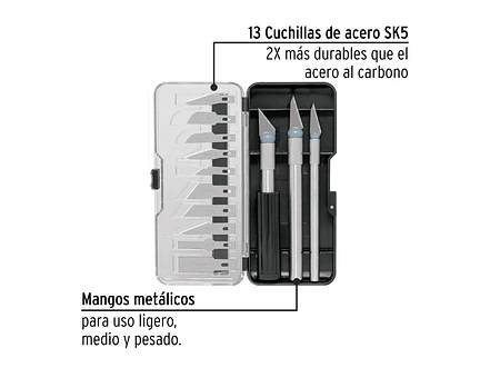 Juego de bisturíes con estuche, Pretul 22409 - Foto 2 | aztools.co