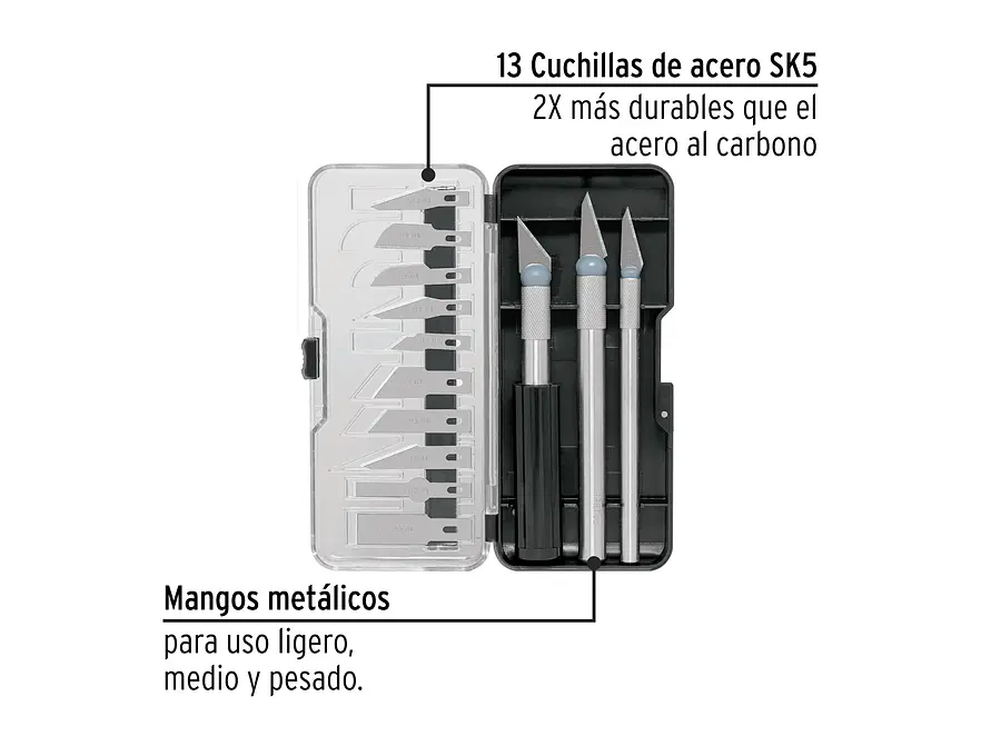 Juego de bisturíes con estuche, Pretul 22409 - Foto 2 | aztools.co