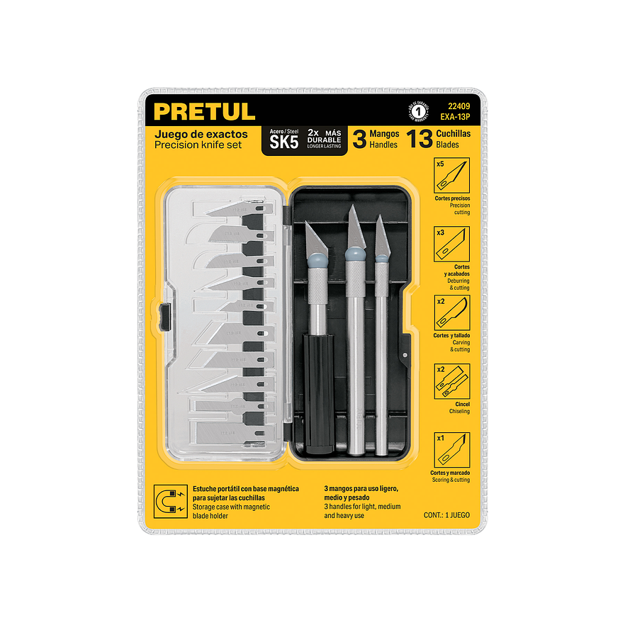 Juego de bisturíes con estuche, Pretul 22409 4