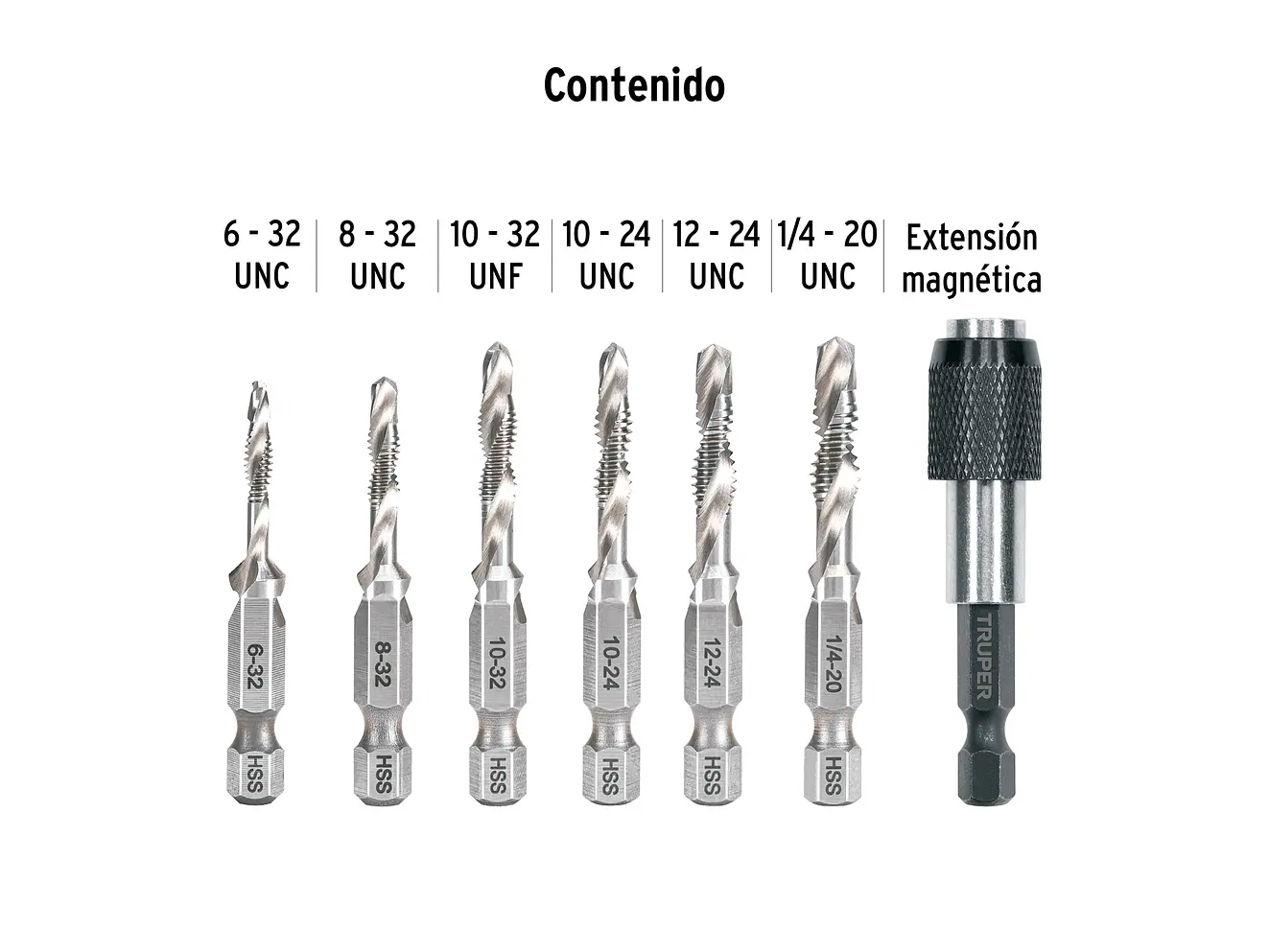 Juego de 6 Brocas Machuelo Truper 102335, para Metal - Foto 2 | aztools.co