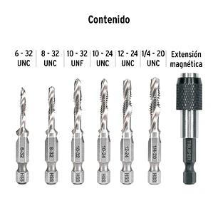Juego de 6 Brocas Machuelo Truper 102335, para Metal