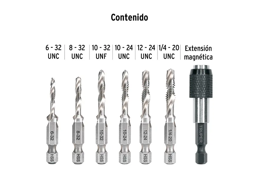 Juego de 6 Brocas Machuelo Truper 102335, para Metal - Foto 2 | aztools.co
