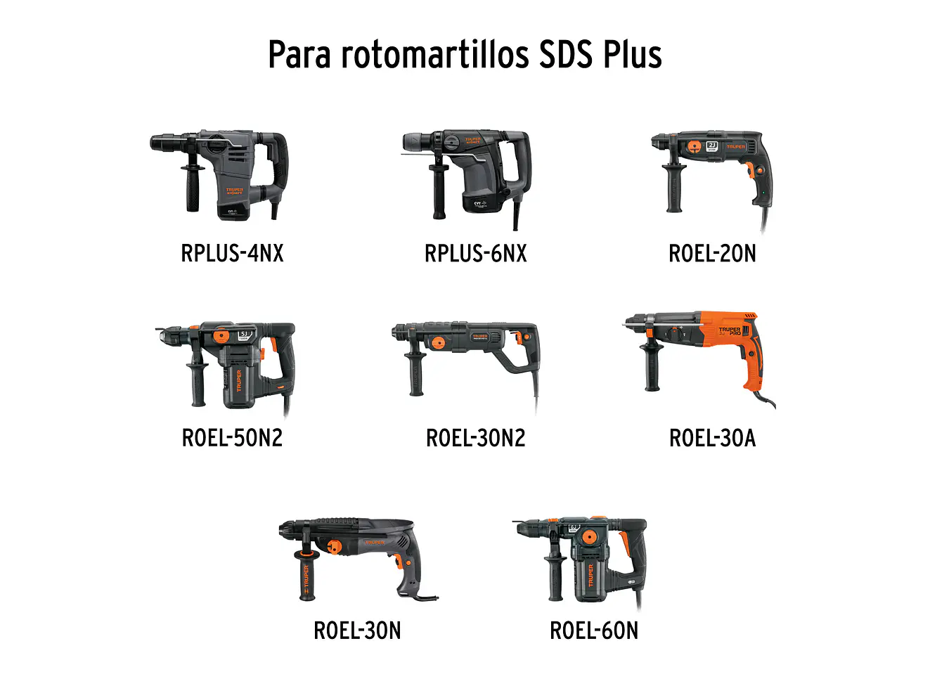 Juego de brocas y cinceles para demoledor Truper 11897, rotomartillo SDS plus 15 piezas JSDS-15,  - Foto 3 | aztools.co
