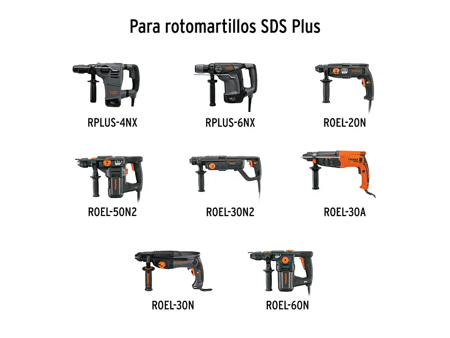Juego de brocas y cinceles para demoledor Truper 11897, rotomartillo SDS plus 15 piezas JSDS-15,  - Foto 3 | aztools.co