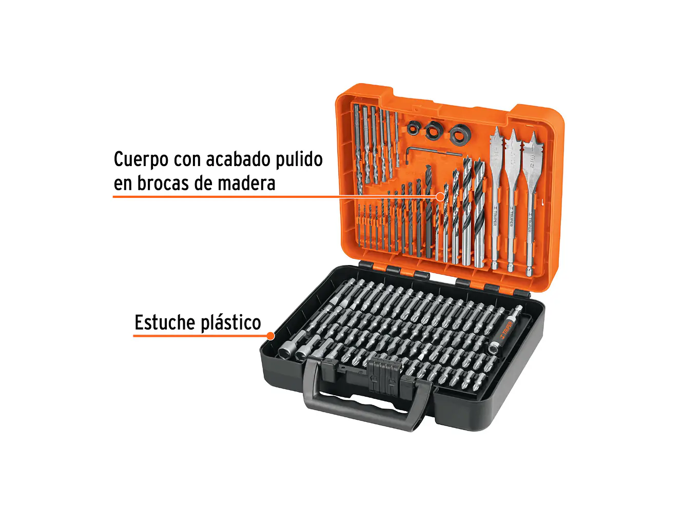 Juego de brocas y puntas Truper 100872, 100 piezas - Foto 2 | aztools.co