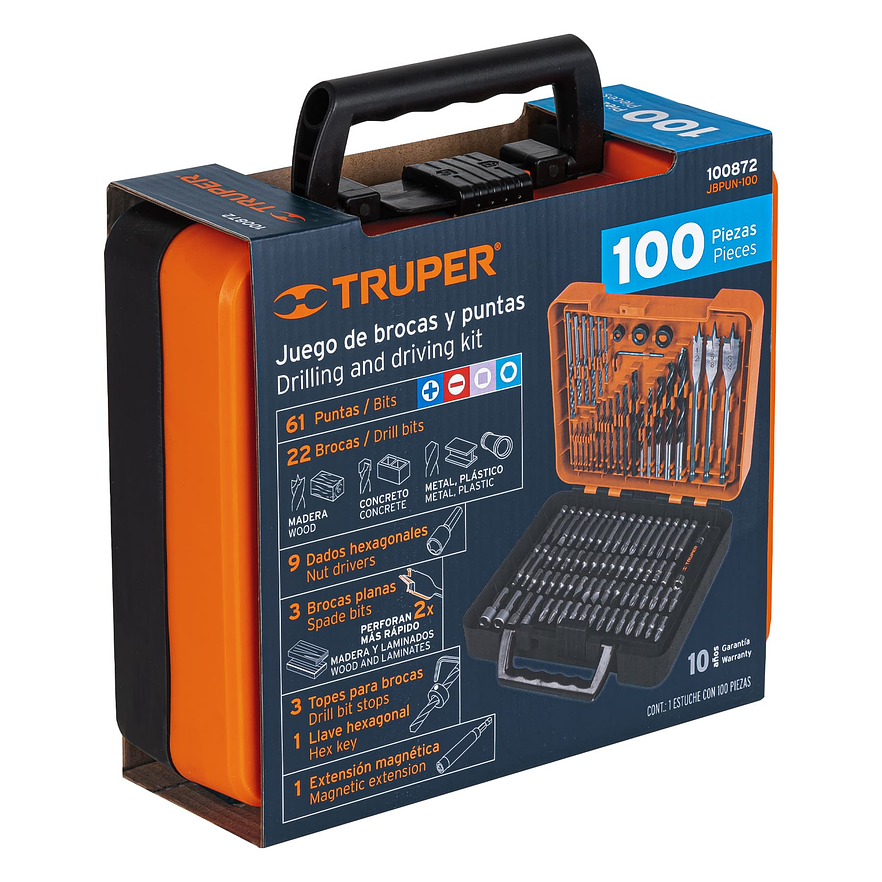 Juego de brocas y puntas Truper 100872, 100 piezas 5