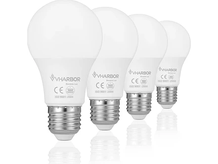 Bombillo LED 9W VHARBOR E27 x 4 Unidades (800 Lúmenes, 6500K) - Foto 1 | aztools.co