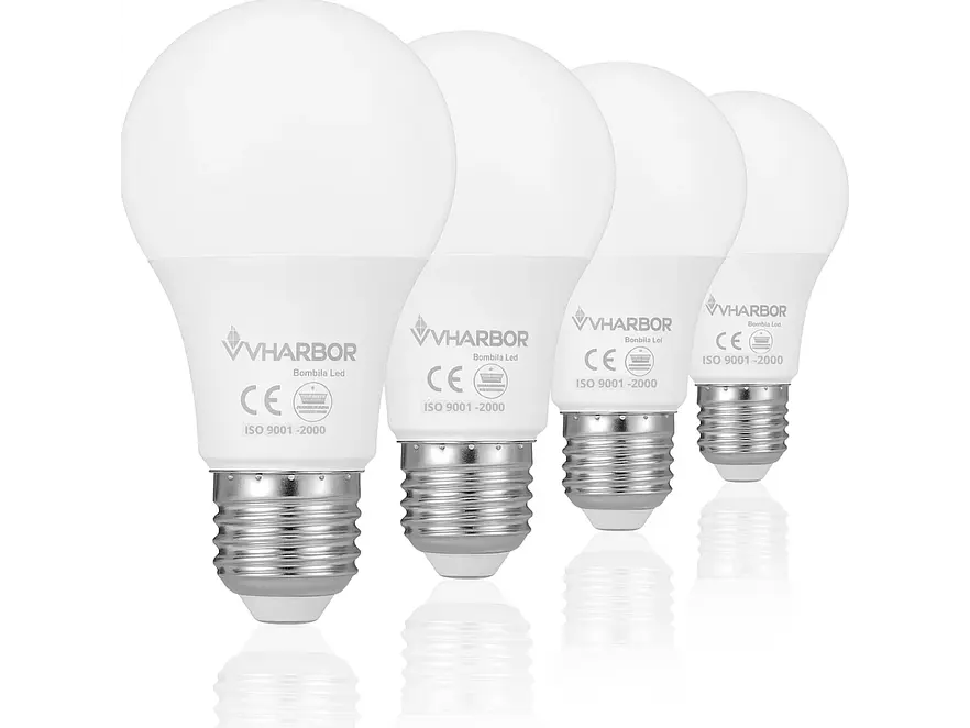 Bombillo LED 9W VHARBOR E27 x 4 Unidades (800 Lúmenes, 6500K) - Foto 1 | aztools.co