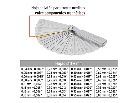 Calibrador de galgas  Truper 14397, 32 hojas - Foto 2 | aztools.co