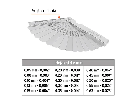 Calibrador de galgas Truper 14395, 15 hojas  - Foto 2 | aztools.co