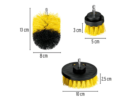 Juego de 3 cepillos para taladro Pretul 28152 - Foto 2 | aztools.co
