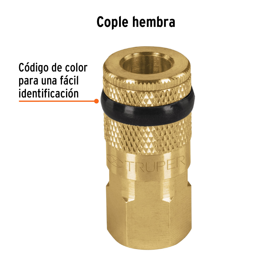 Cople de latón, cuerda 1/4 NPT, hembra Truper 19084 2