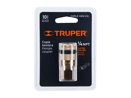 Cople de latón, cuerda 1/4 NPT, hembra Truper 19084 - Foto 3 | aztools.co
