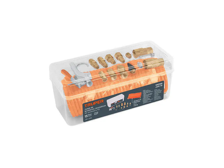 Juego de 15 accesorios neumáticos para limpiar e inflar Truper 19094 - Foto 3 | aztools.co