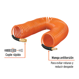 Manguera para Compresor Truper 102522, Tipo Resorte, 7.6 m
