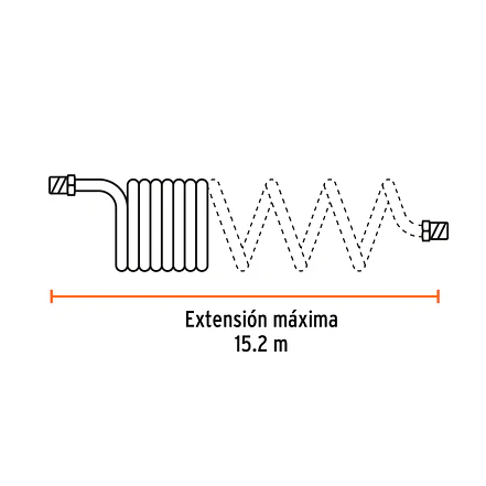 Manguera tipo resorte para compresor Truper 19075, 1/4