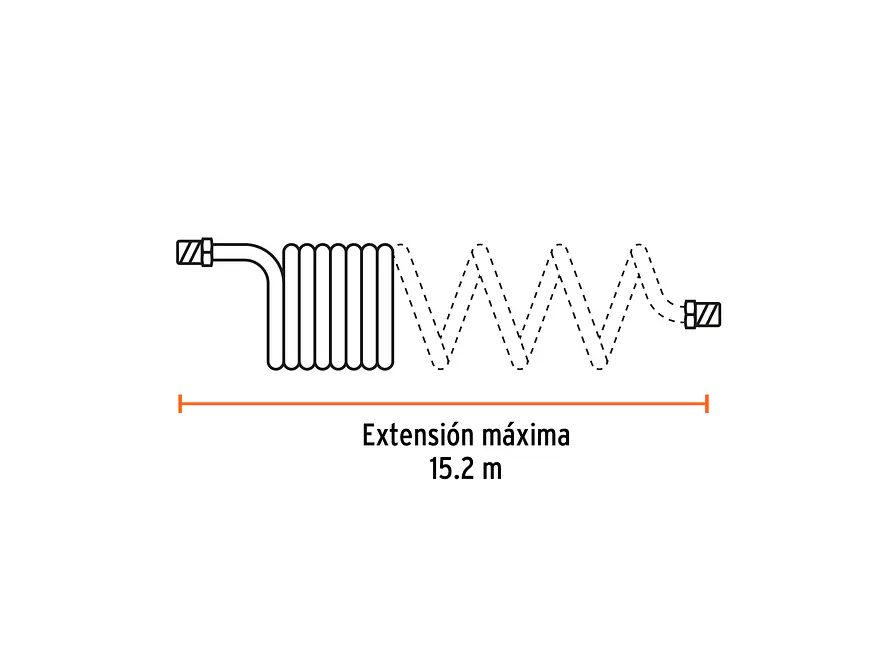 Manguera tipo resorte para compresor Truper 19075, 1/4