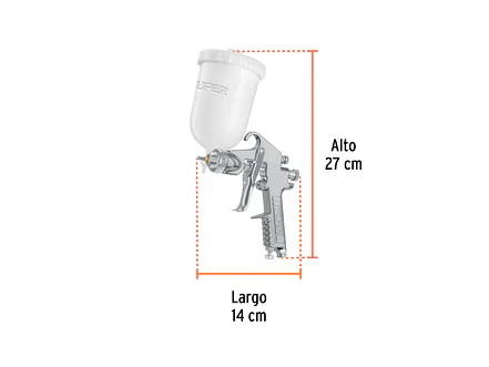 Pistola para pintar Truper 101856, gravedad LVMP, vaso plástico, boq 1.7 mm - Foto 3 | aztools.co