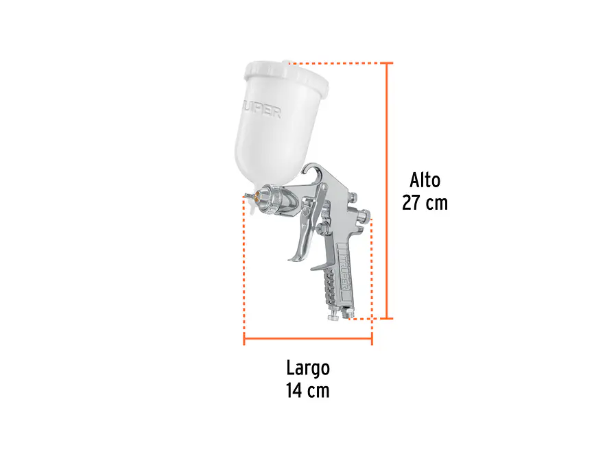 Pistola para pintar Truper 101856, gravedad LVMP, vaso plástico, boq 1.7 mm - Foto 3 | aztools.co