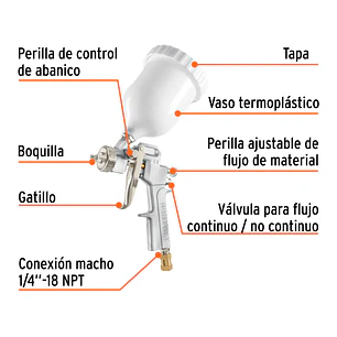 Pistola para Pintar Híbrida Truper 103928, Vaso Plástico, 1.5 mm