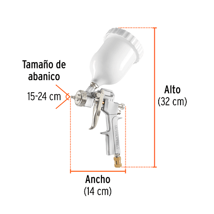 Pistola para Pintar Híbrida Truper 103928, Vaso Plástico, 1.5 mm 3