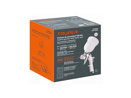 Pistola para Pintar Híbrida Truper 103928, Vaso Plástico, 1.5 mm - Foto 6 | aztools.co
