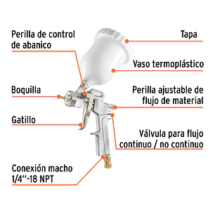 Pistola para Pintar Híbrida Truper 103927, Vaso Plástico, 1.3 mm