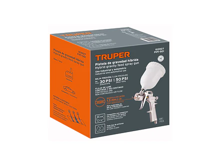 Pistola para Pintar Híbrida Truper 103927, Vaso Plástico, 1.3 mm - Foto 6 | aztools.co