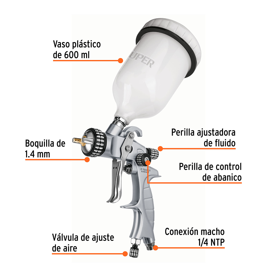 Pistola para Pintar de Gravedad Truper 14031 2
