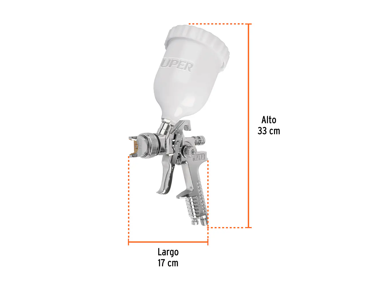 Pistola para pintar Truper 12131, gravedad HVLP,vaso plástico, boquilla 2.0mm  - Foto 3 | aztools.co