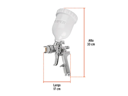 Pistola para pintar Truper 12131, gravedad HVLP,vaso plástico, boquilla 2.0mm  - Foto 3 | aztools.co