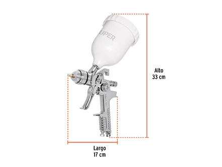 Pistola para pintar gravedad HVLP Truper 12129, vaso plástico, boquilla 1.7mm  - Foto 5 | aztools.co
