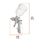 Pistola para pintar gravedad HVLP Truper 12129, vaso plástico, boquilla 1.7mm  - Miniatura 5