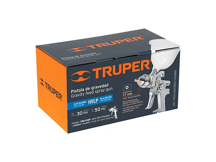 Pistola para pintar gravedad HVLP Truper 12129, vaso plástico, boquilla 1.7mm  - Foto 6 | aztools.co