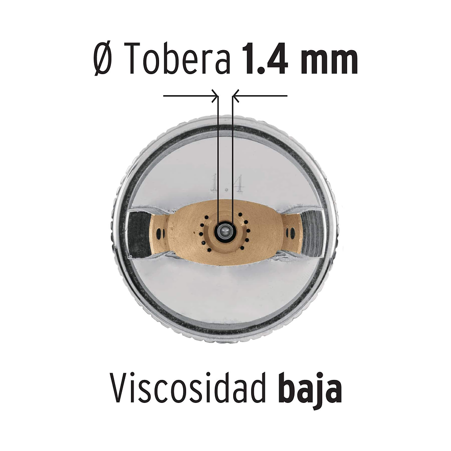 Pistola para pintar gravedad HVLP, Truper 12128, vaso plástico, boquilla 1.4mm  5