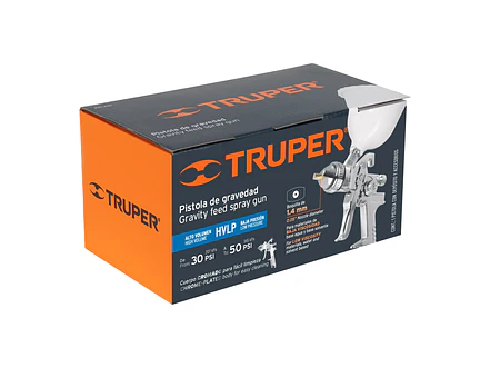 Pistola para pintar gravedad HVLP, Truper 12128, vaso plástico, boquilla 1.4mm  - Foto 7 | aztools.co