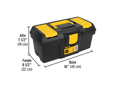 Caja de herramientas plástica 16' con compartimentos, Pretul 20603, Capacidad 13 Kg - Foto 3 | aztools.co