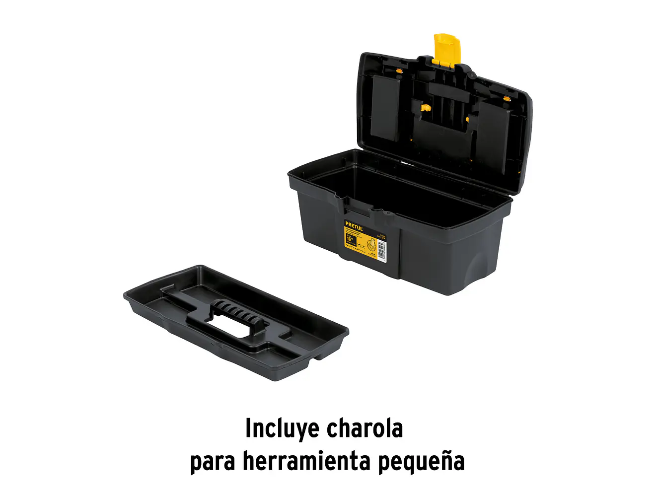 Caja de herramientas plástica 16' con compartimentos, Pretul 20603, Capacidad 13 Kg - Foto 4 | aztools.co