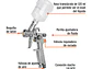 Pistola p/retoque gravedad Truper 11097, HVLP, vaso plástico, boquilla 1.0mm  - Miniatura 2 | aztools.co