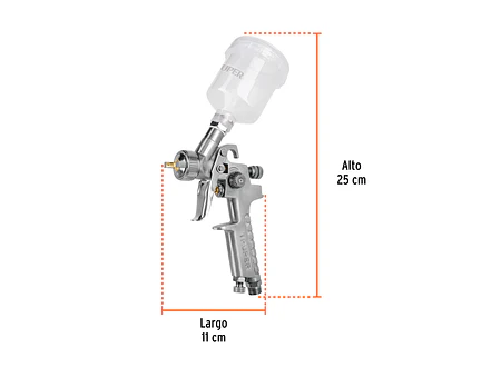 Pistola p/retoque gravedad Truper 11097, HVLP, vaso plástico, boquilla 1.0mm  - Foto 3 | aztools.co