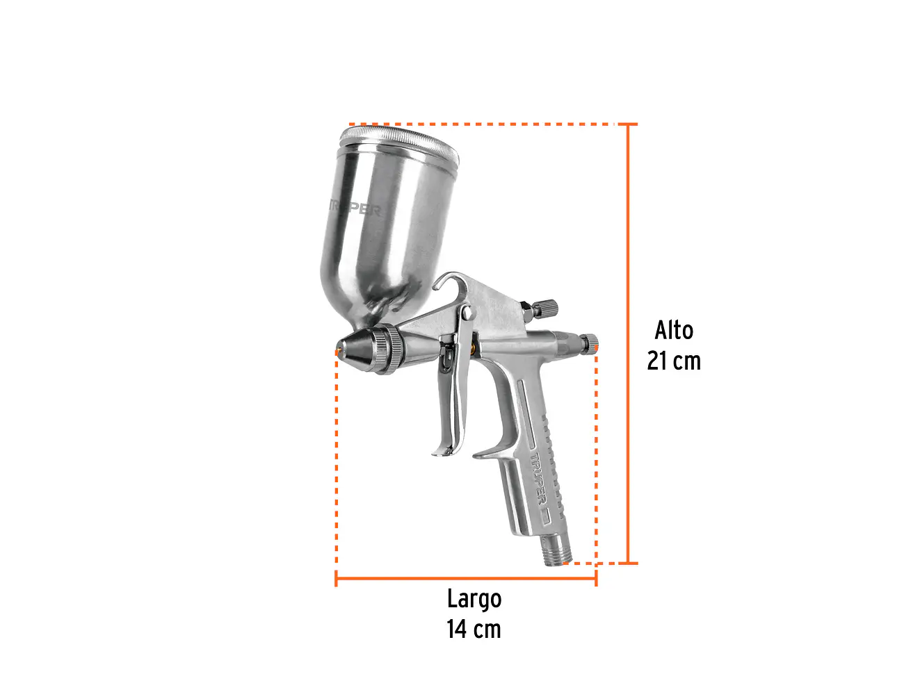 Pistola p/retoque gravedad LVMP Truper 11098, vaso aluminio, 0.5 mm  - Foto 5 | aztools.co
