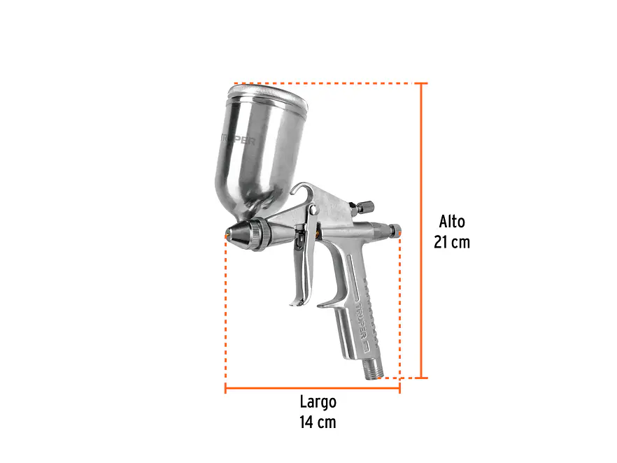 Pistola p/retoque gravedad LVMP Truper 11098, vaso aluminio, 0.5 mm  - Foto 5 | aztools.co