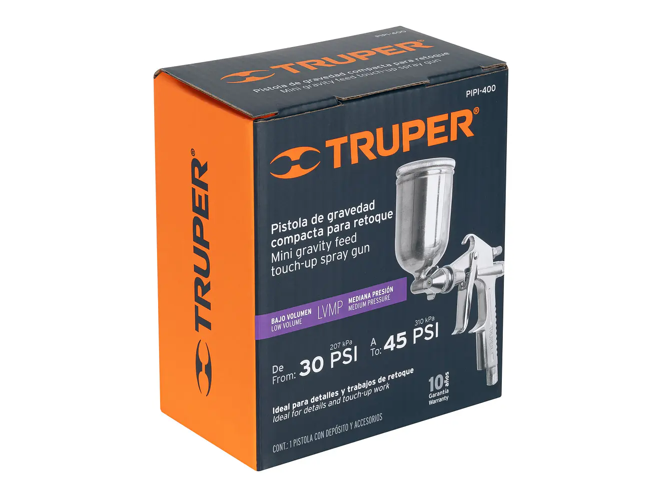 Pistola p/retoque gravedad LVMP Truper 11098, vaso aluminio, 0.5 mm  - Foto 6 | aztools.co
