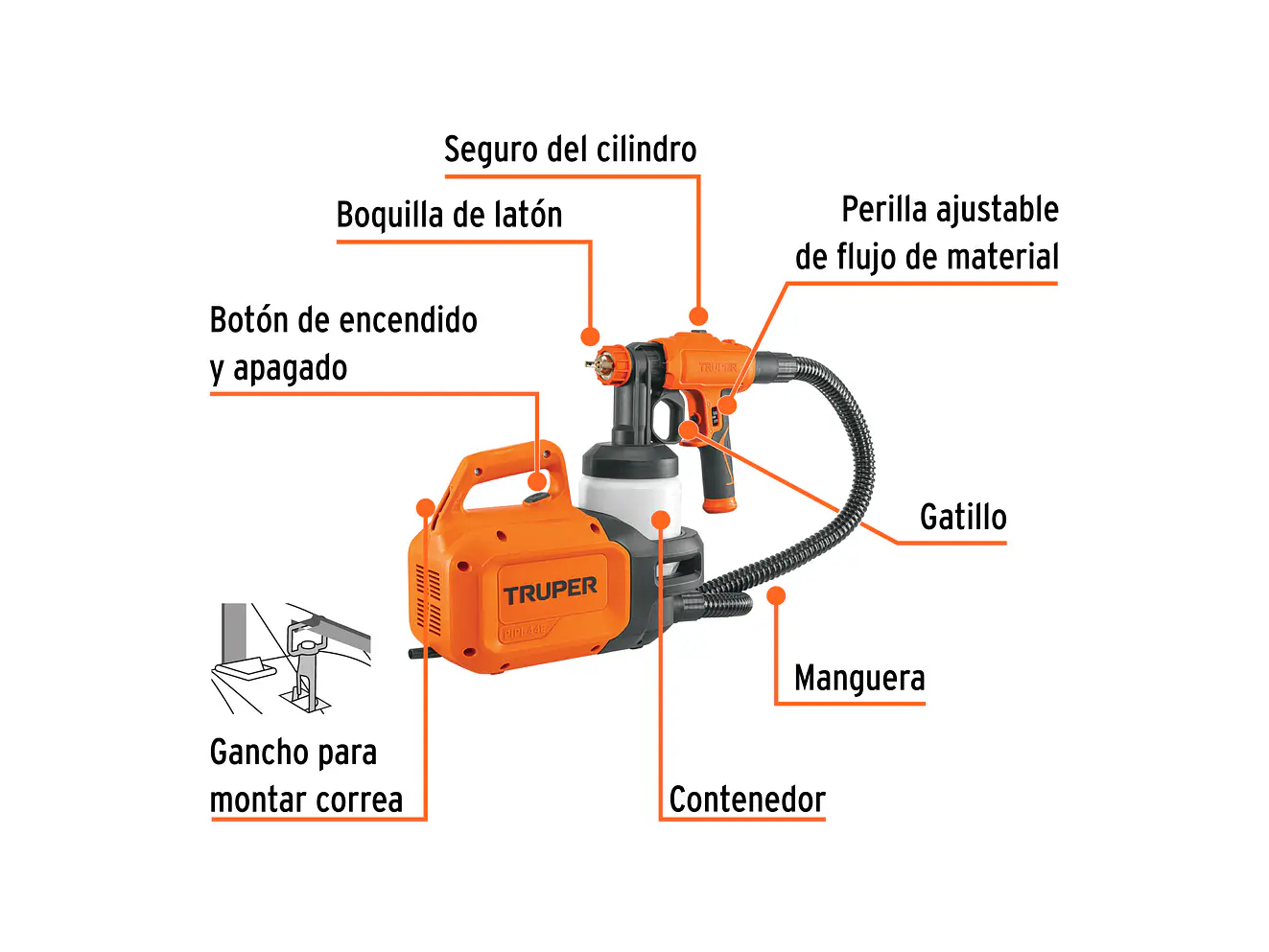 Pistola para Pintar Eléctrica Truper 15383, de 600 W - Foto 2 | aztools.co