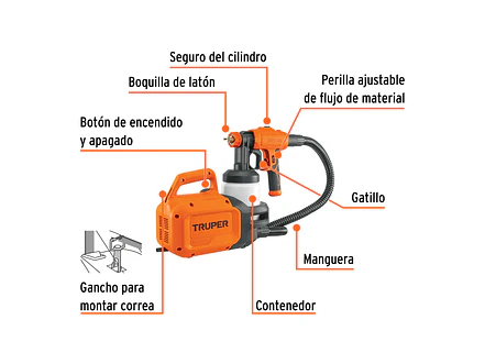 Pistola para Pintar Eléctrica Truper 15383, de 600 W - Foto 2 | aztools.co