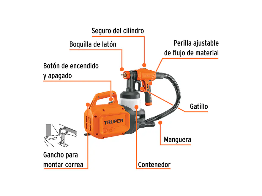 Pistola para Pintar Eléctrica Truper 15383, de 600 W - Foto 2 | aztools.co