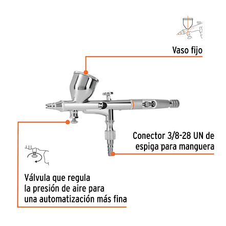 Pistola aerográfica de gravedad con vaso fijo Truper 16020 2