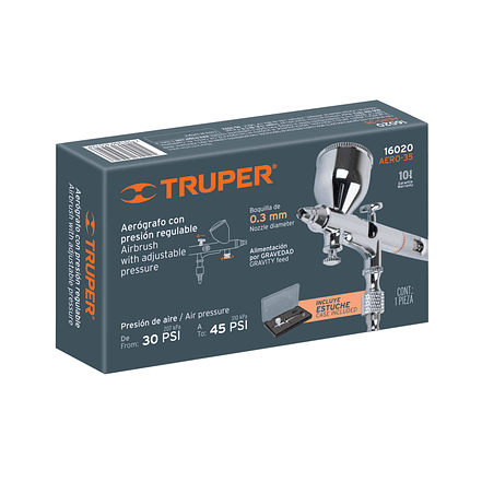 Pistola aerográfica de gravedad con vaso fijo Truper 16020 5