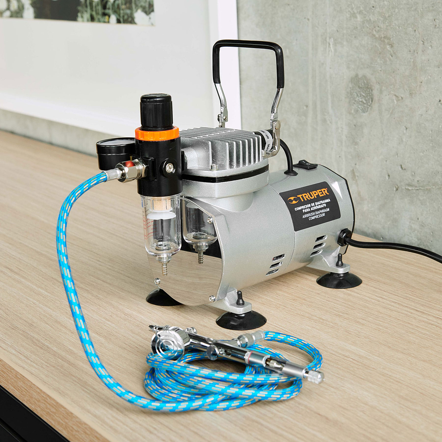 Compresor de diafragma para aerógrafo Truper 17247, 1/5 Hp, 110 V  3