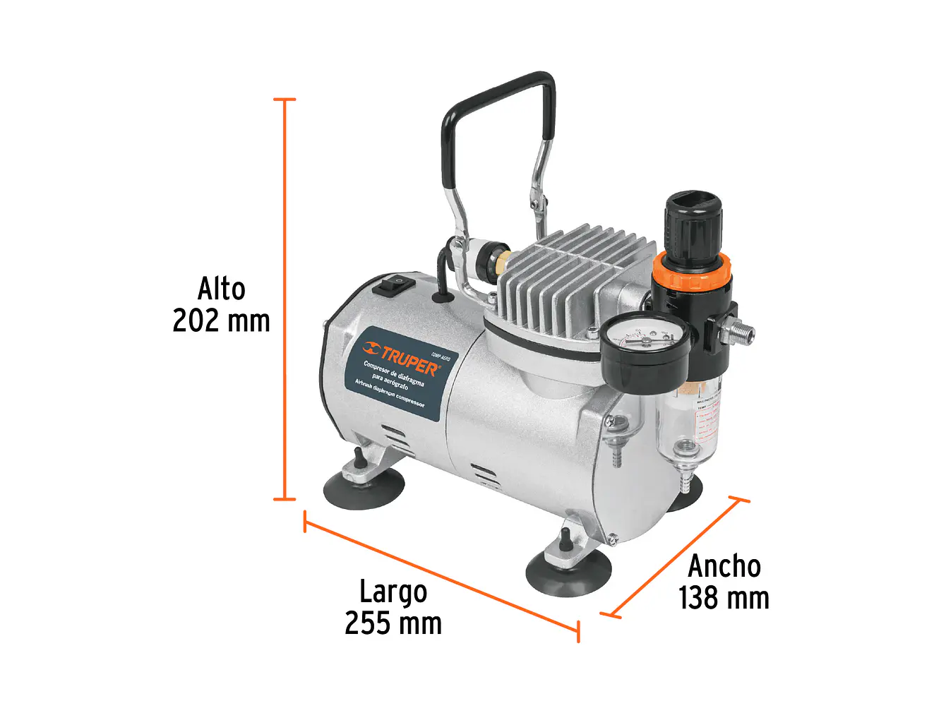Compresor de diafragma para aerógrafo Truper 17247, 1/5 Hp, 110 V  - Foto 5 | aztools.co